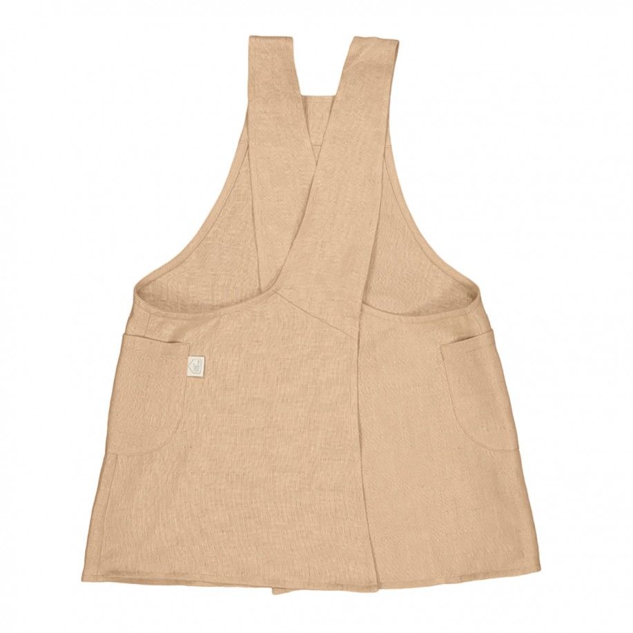 delantal de cocina de lino para niños, liso y bonito, personalizable, de estilo japonés
