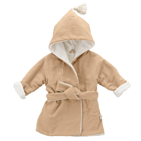 albornoz infantil personalizable de muselina de algodón orgánico
