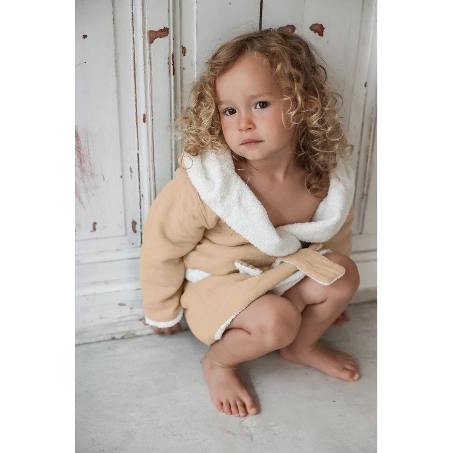 peignoir enfant à personnaliser en lange de coton bio