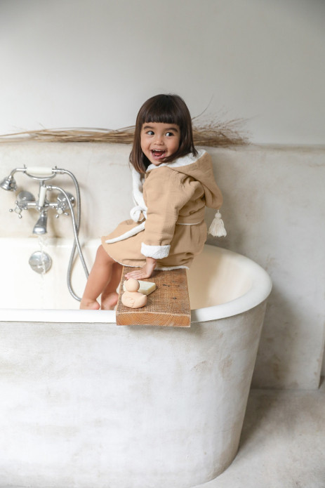 peignoir enfant à personnaliser en lange de coton bio