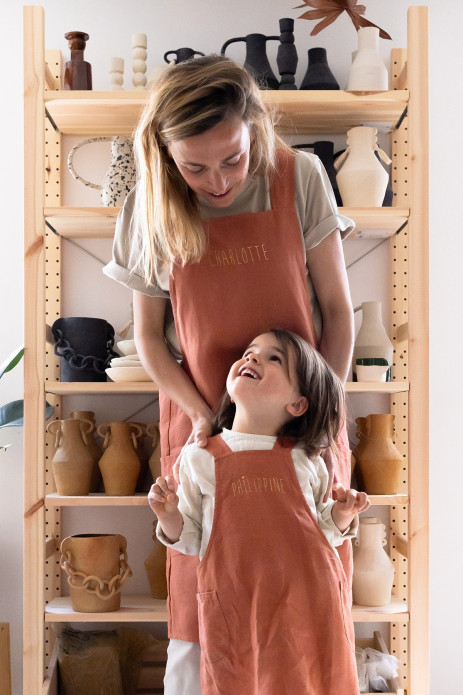 delantal de cocina para adulto personalizado - liso y de lino