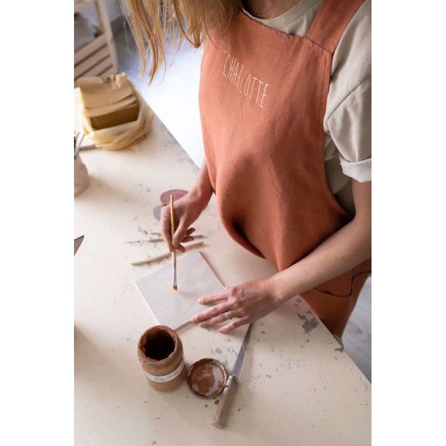 delantal de cocina para adulto personalizado - liso y de lino