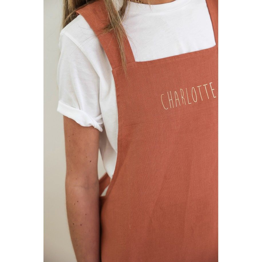 delantal de cocina para adulto personalizado - liso y de lino