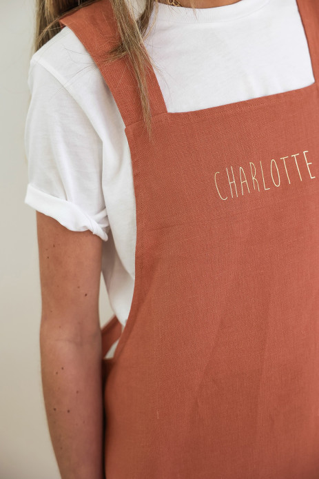 delantal de cocina para adulto personalizado - liso y de lino