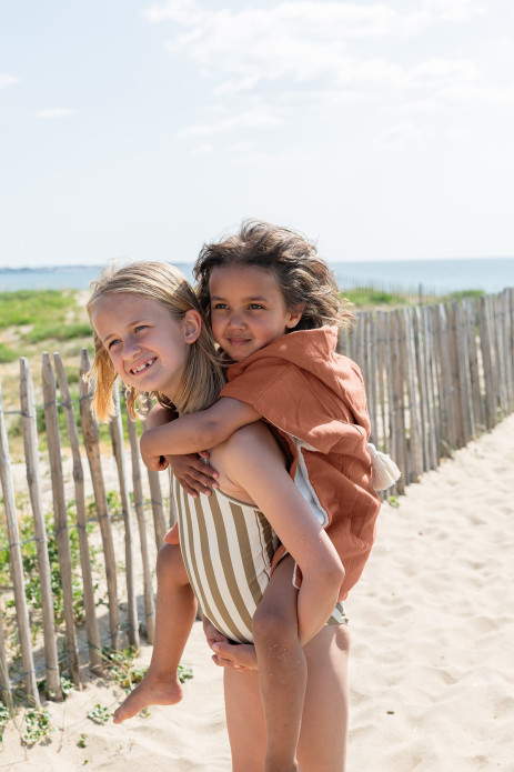 plain children's poncho in personalizable cotton swaddle