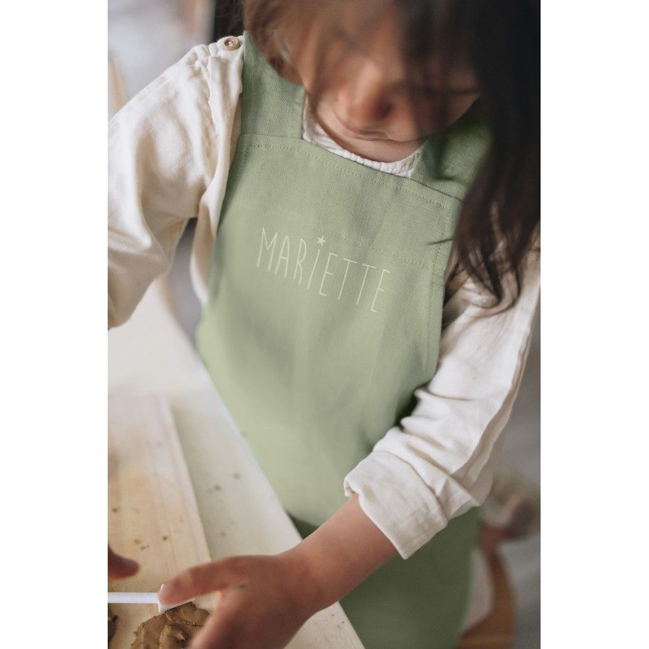 delantal de cocina de lino para niño - liso y bonito para personalizar - delantal japonés
