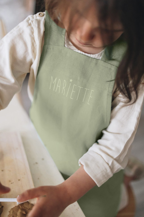 delantal de cocina de lino para niño - liso y bonito para personalizar - delantal japonés