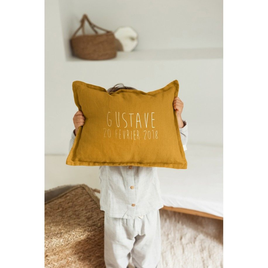 bonito cojín liso rectangular de lino personalizable - decoración salón dormitorio