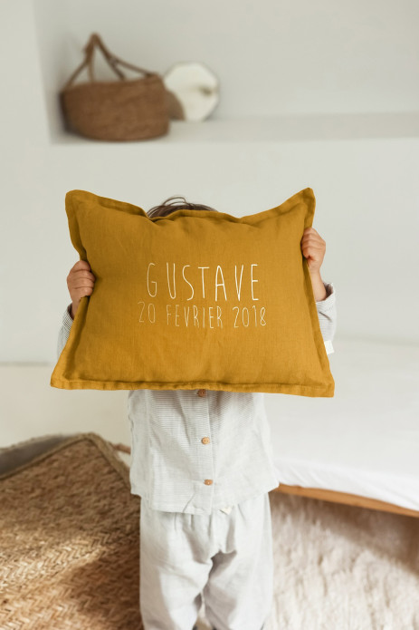 bonito cojín liso rectangular de lino personalizable - decoración salón dormitorio