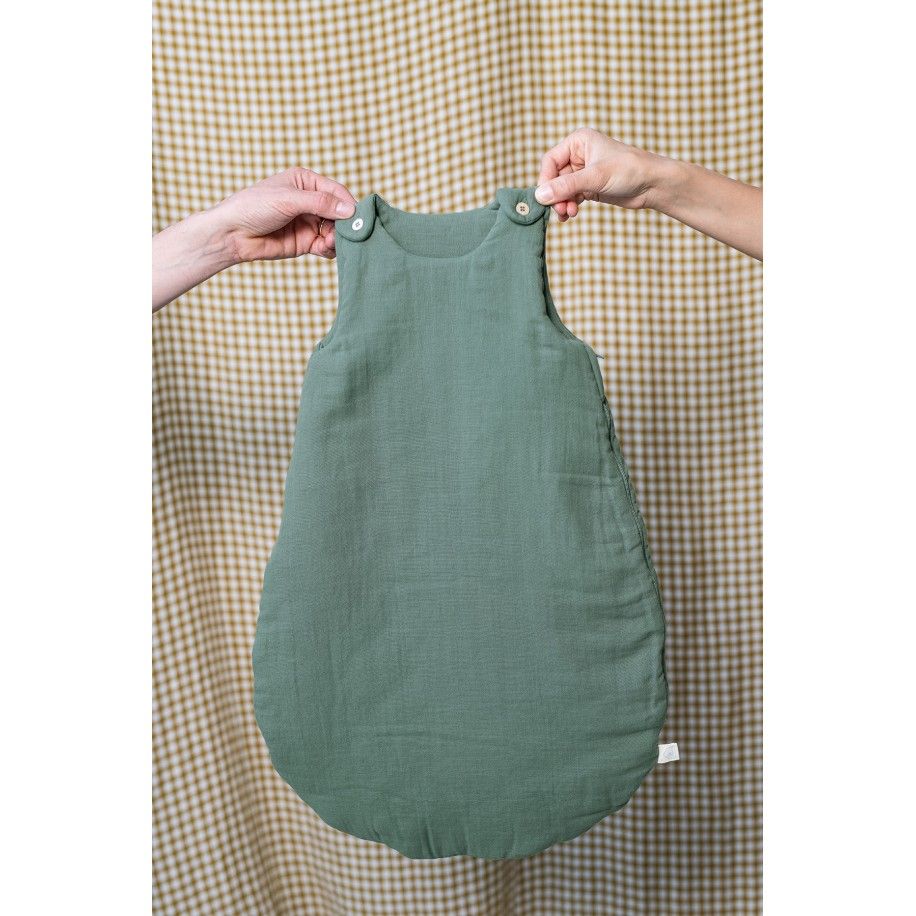 beautiful baby sleep sack with wooden buttons