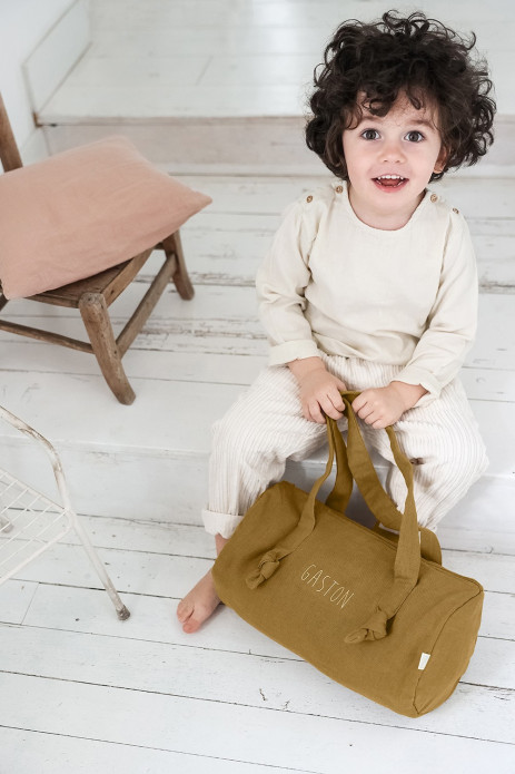 bolso bowling de lino personalizado para bebé