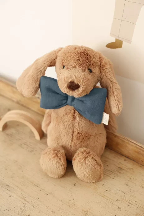 soft plush dog comforter with bow tie