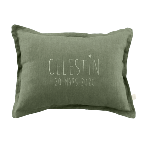 bonito cojín liso rectangular en lino y para personalizar - deco salón dormitorio