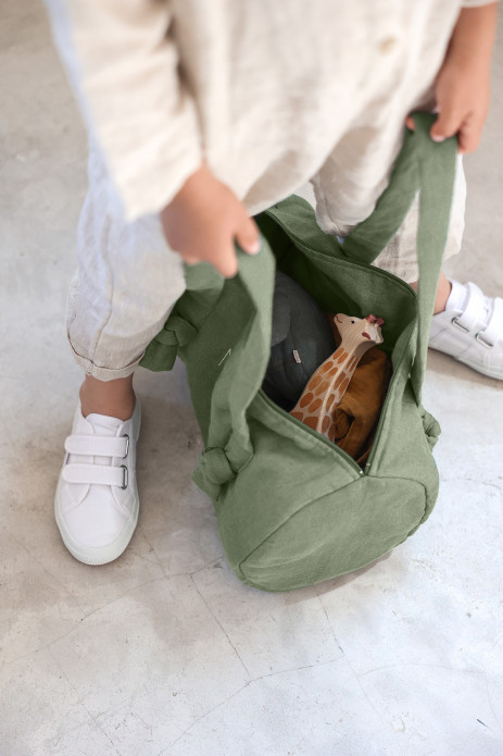 bolso bowling de lino personalizado para bebé