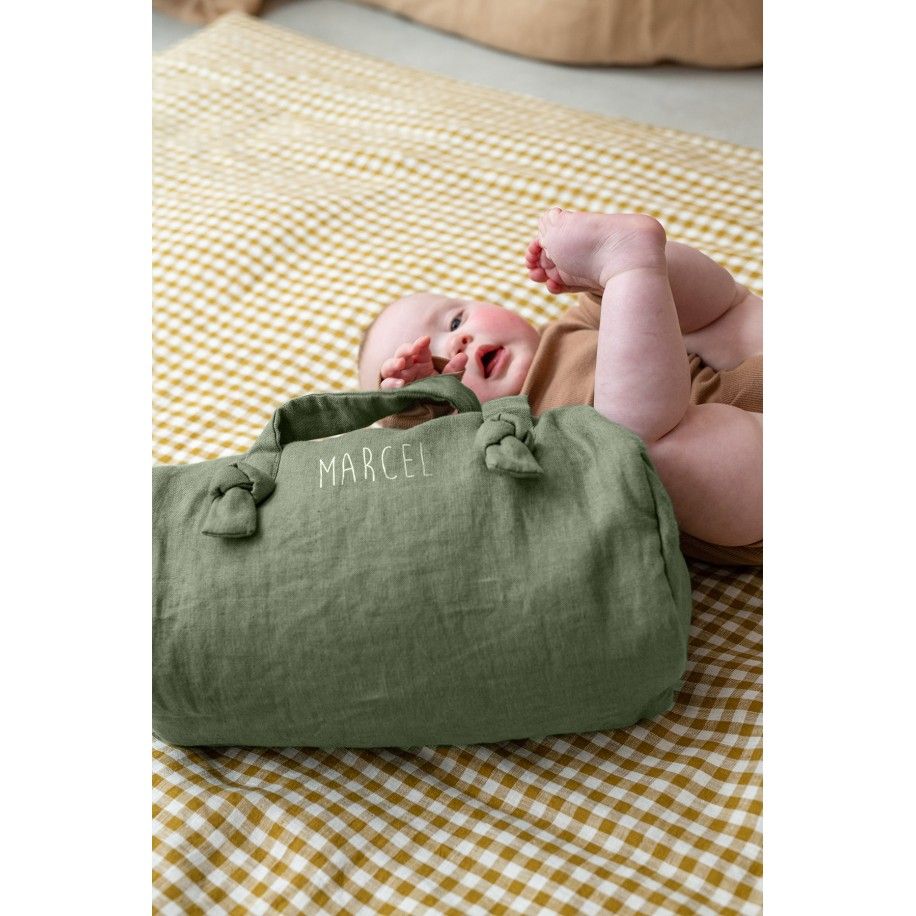 bolso bowling de lino personalizado para bebé