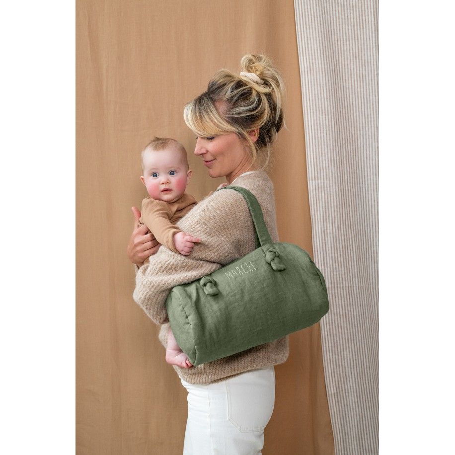 bolso bowling de lino personalizado para bebé