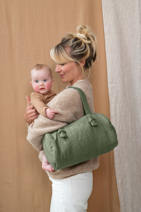 bolso bowling de lino personalizado para bebé