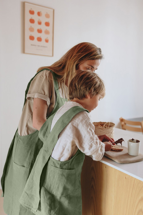 delantal de cocina para adulto personalizado - liso y de lino