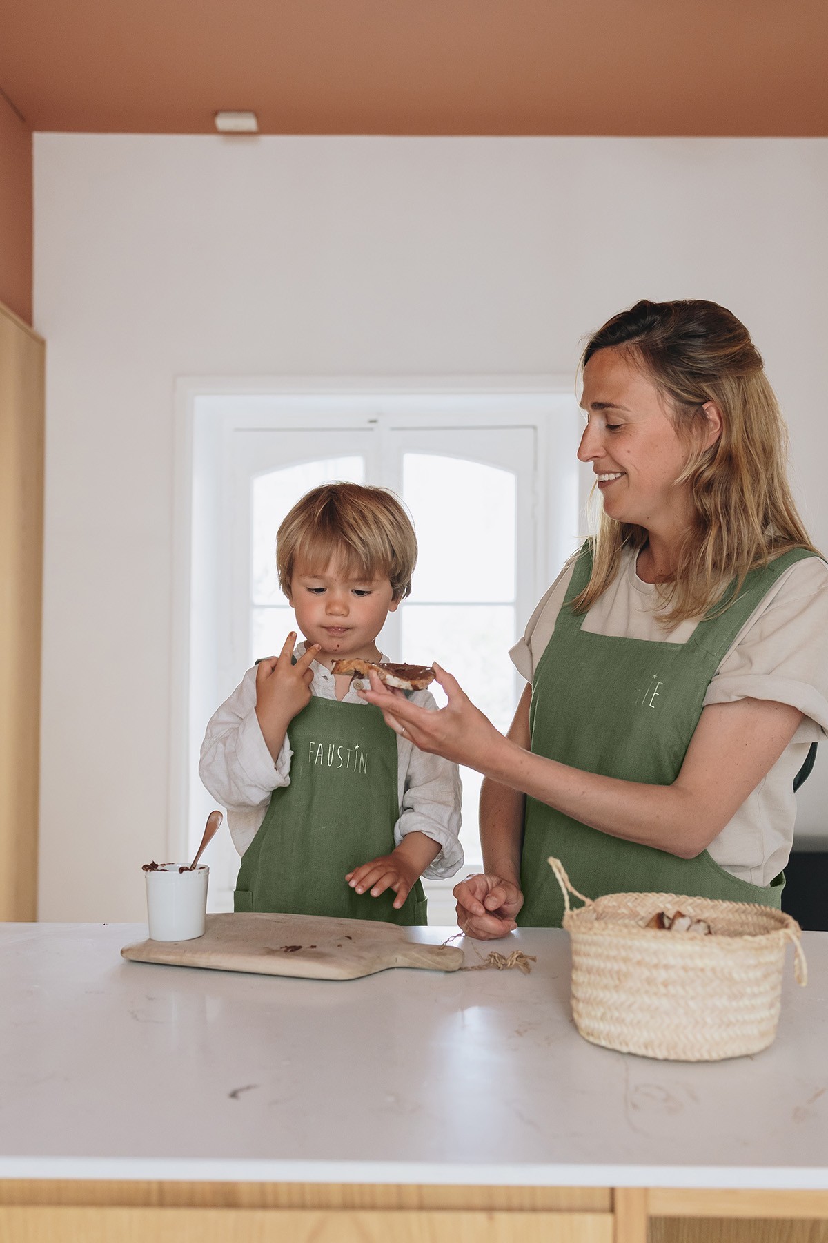 delantal de cocina para adulto personalizado - liso y de lino