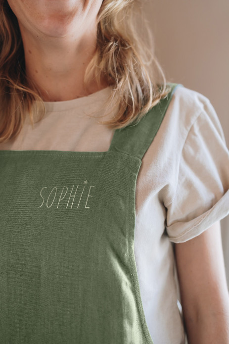 delantal de cocina para adulto personalizado - liso y de lino
