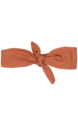 Pretty cotton gauze headband with a solid-color, adjustable bow for babies and little girls