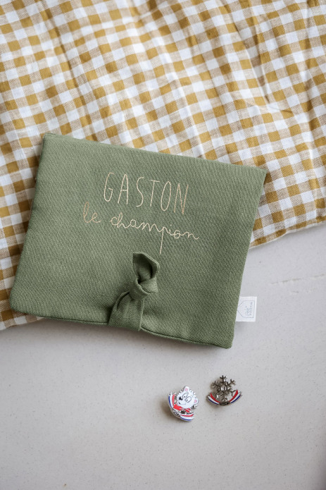 portamedallas de esquí personalizable en lino - idea de regalo original para niño