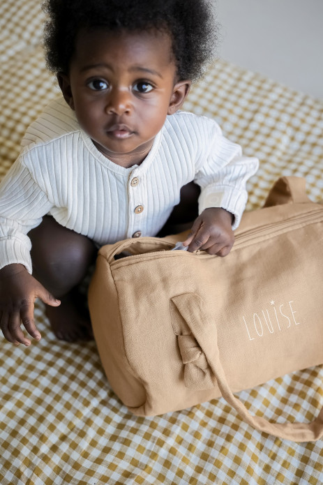 bolso bowling de lino personalizado para bebé