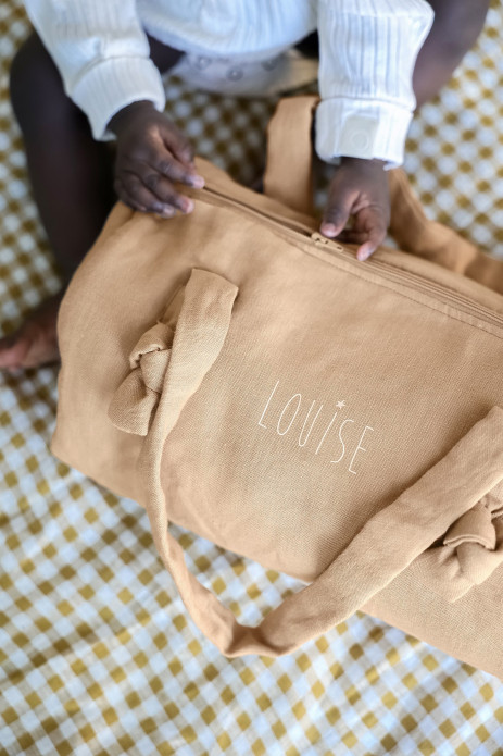 bolso bowling de lino personalizado para bebé