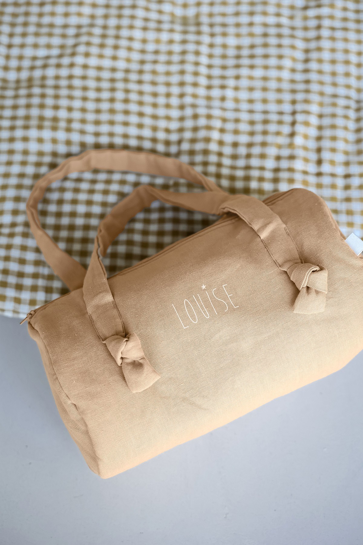 bolso bowling de lino personalizado para bebé