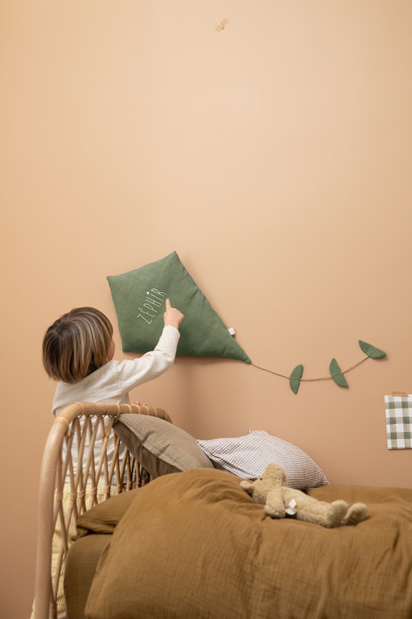 decoración original para habitación infantil - cometa de lino personalizable