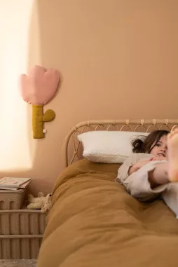 bonita decoración mural en forma de flor - en lino para personalizar