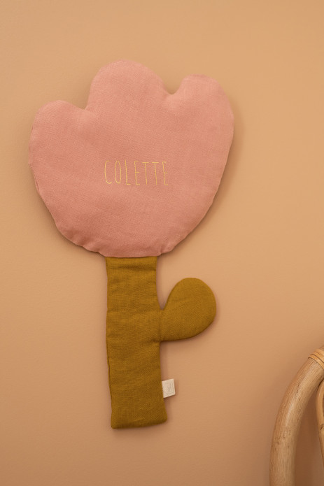 bonita decoración mural en forma de flor - en lino para personalizar