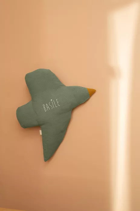 bonita decoración mural para habitación infantil - forma de pájaro en lino para personalizar