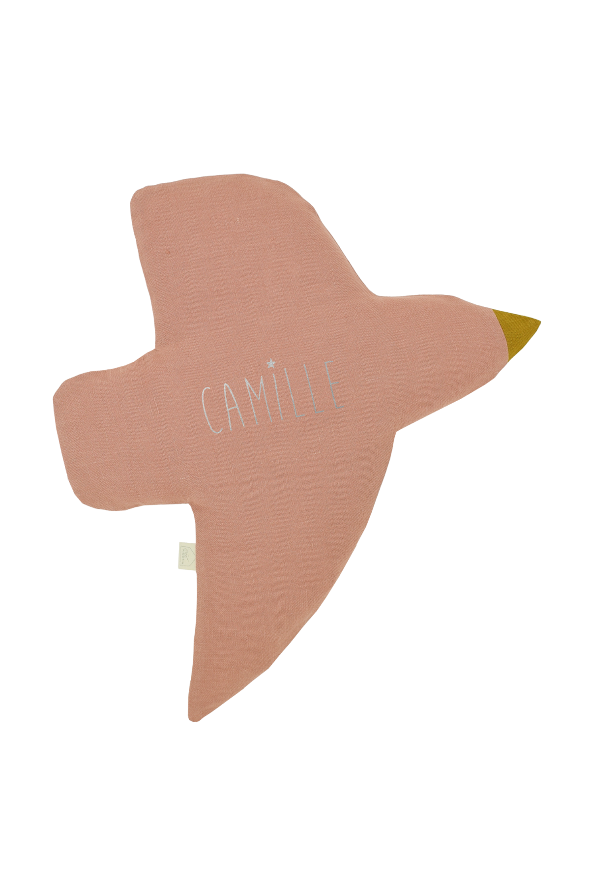 bonita decoración de pared para habitación infantil - forma de pájaro en lino para personalizar