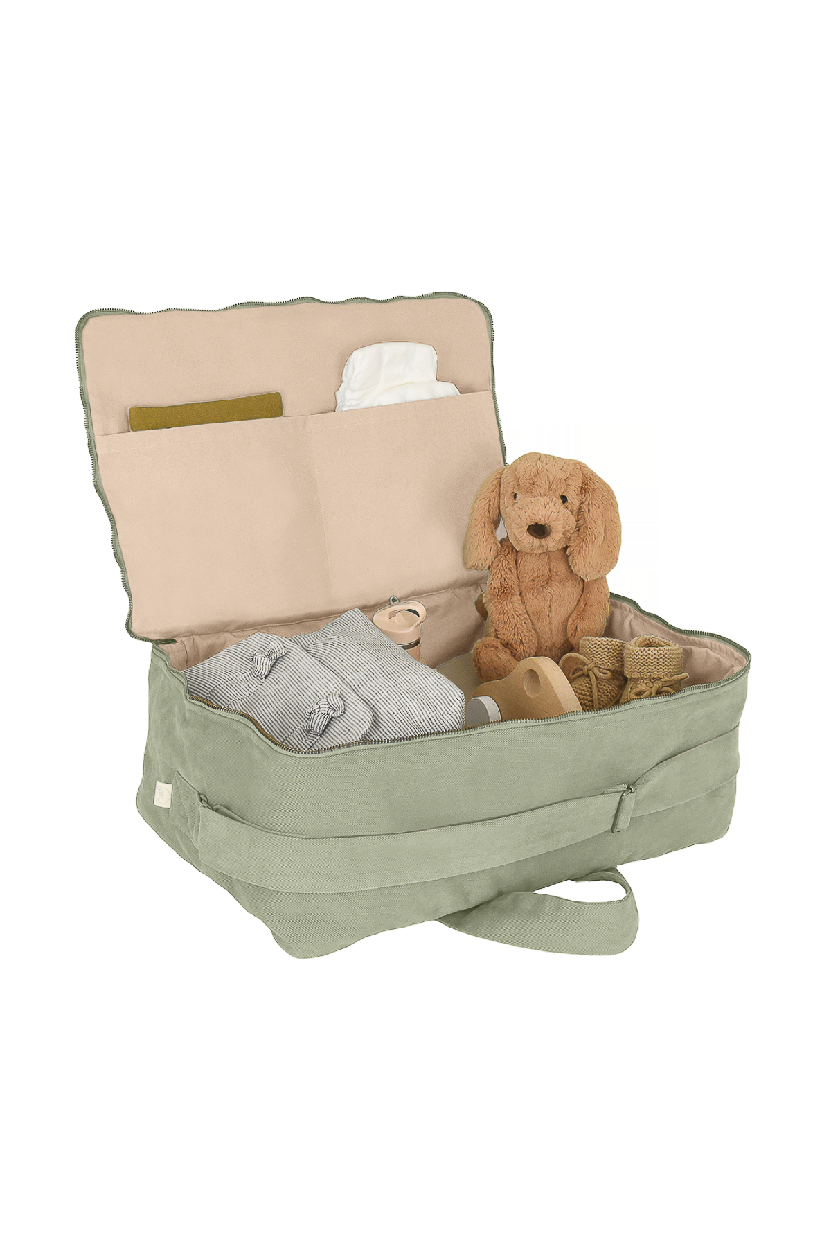 Large cotton suitcase with customizable zip - baby birth gift