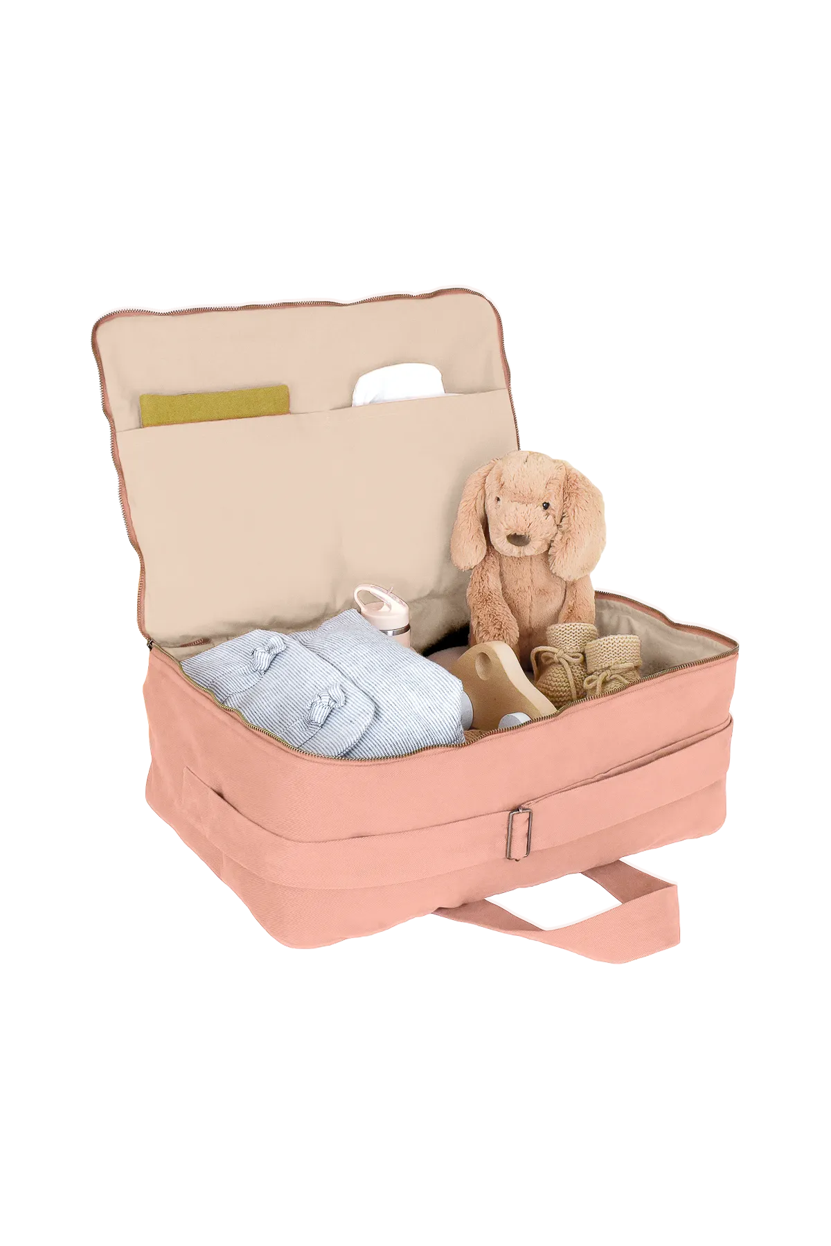 Maleta grande de algodón con cremallera personalizable - regalo de nacimiento para bebé