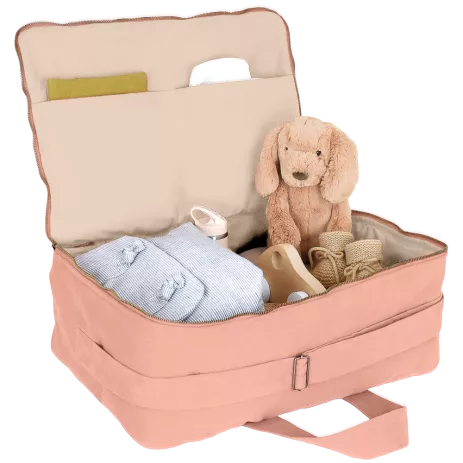 Maleta grande de algodón con cremallera personalizable - regalo de nacimiento para bebé