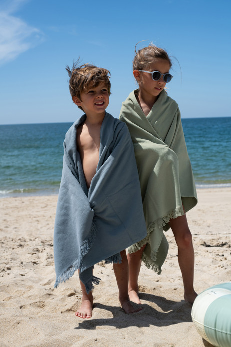 fouta de playa pequeña para niños, lisa y personalizable