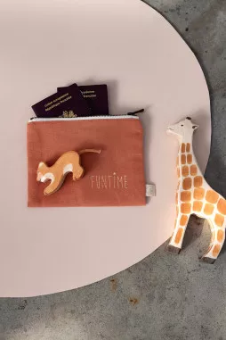pochette - portapasaportes personalizado con cremallera liso y en algodón