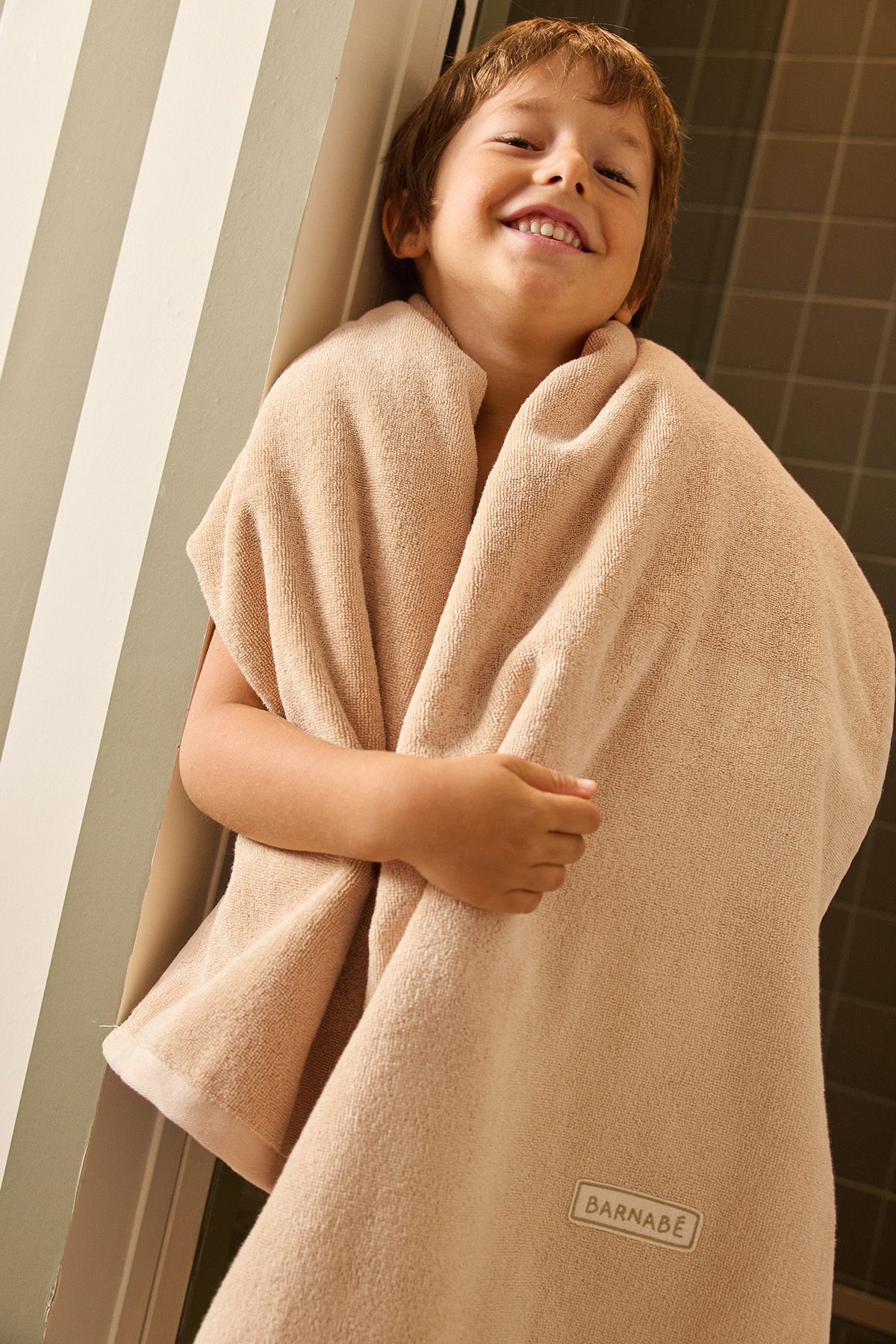 toalla de baño en esponja personalizada para niño