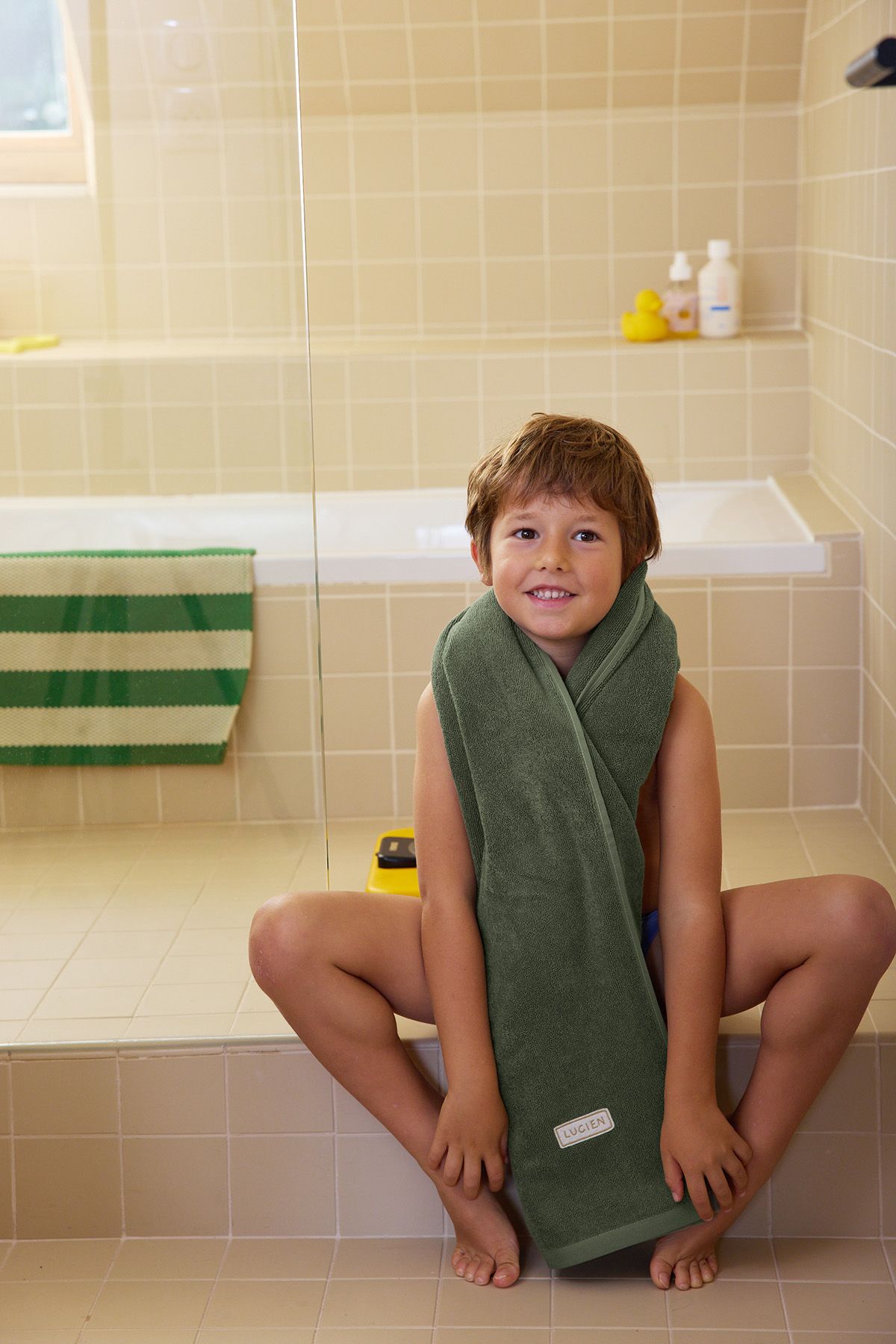 toalla de baño de rizo personalizada para niño