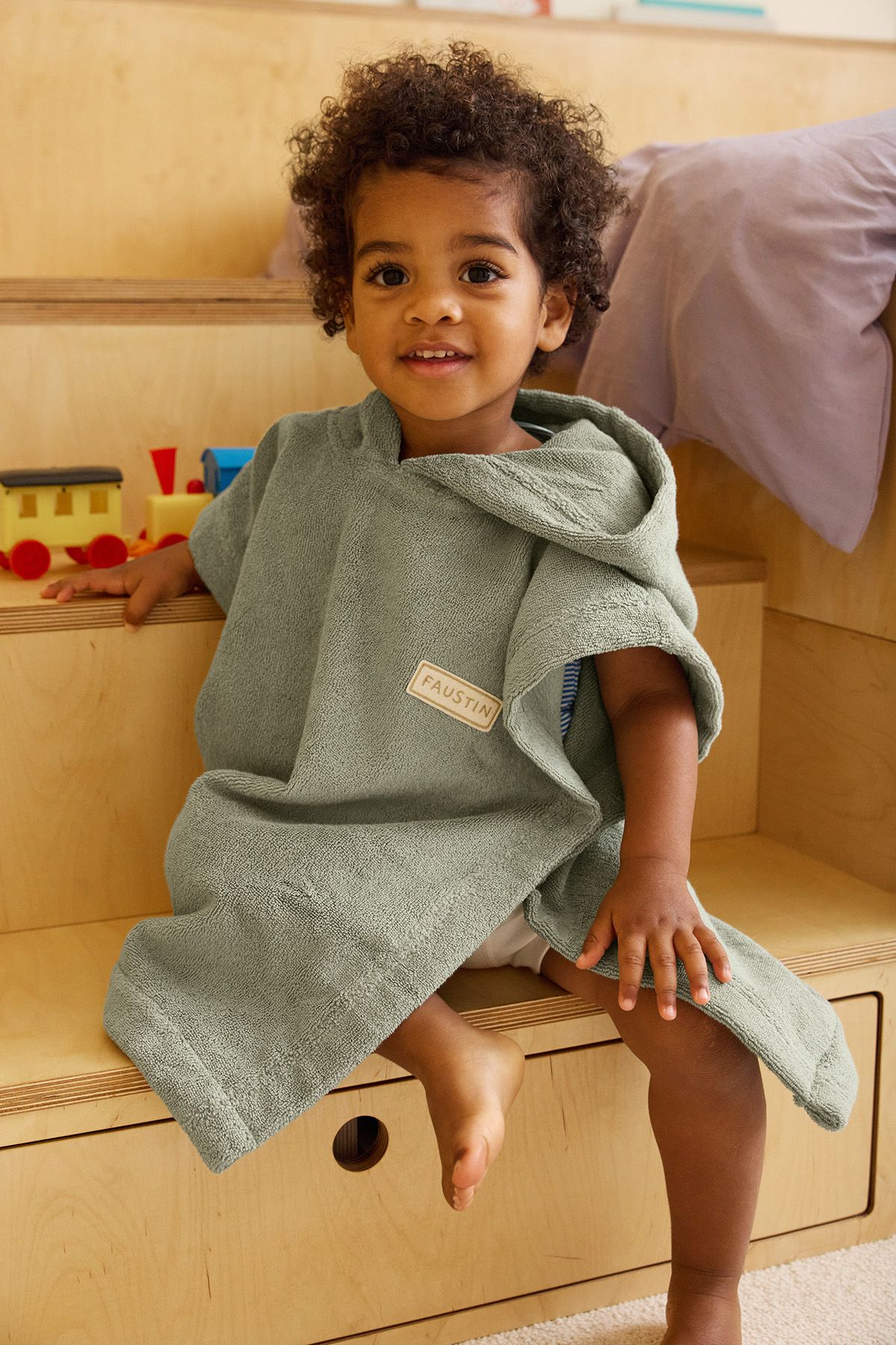 poncho infantil personalizado en rizo absorbente