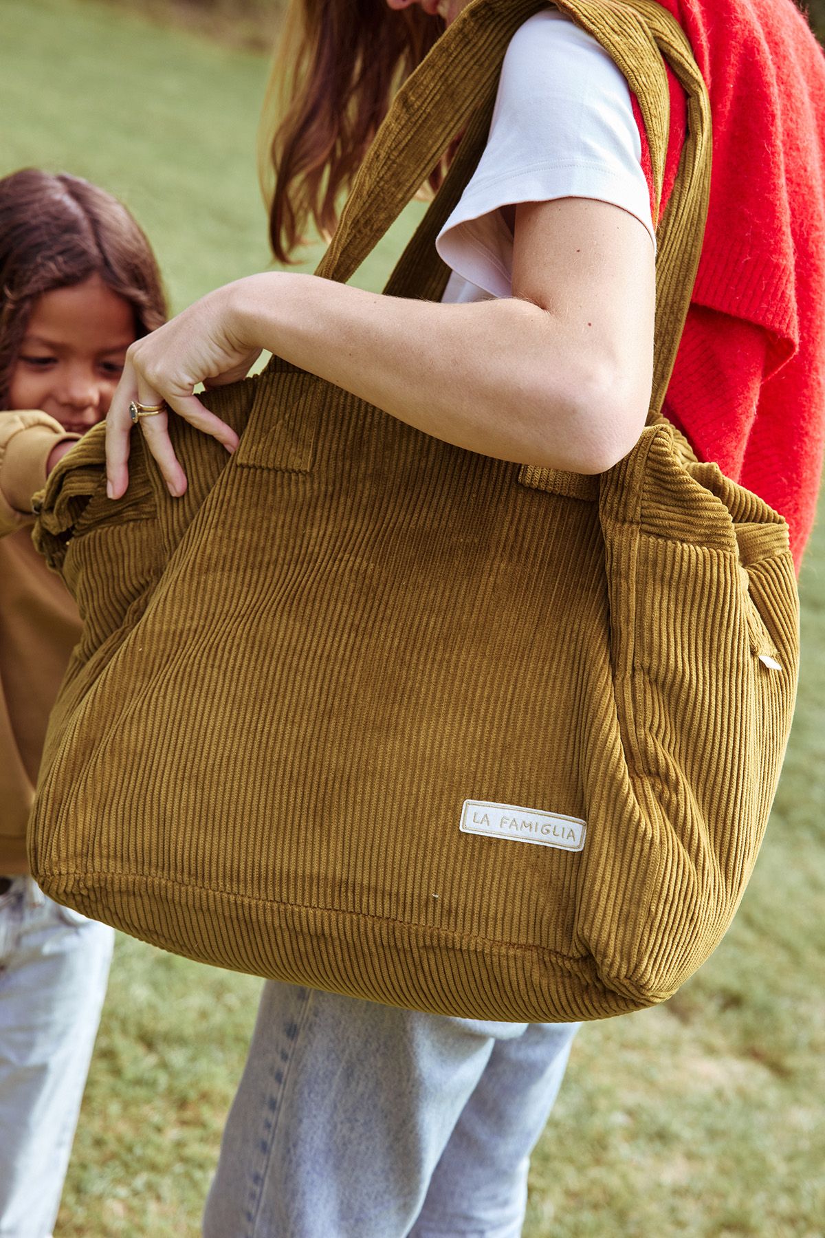 bolso cambiador de terciopelo personalizable