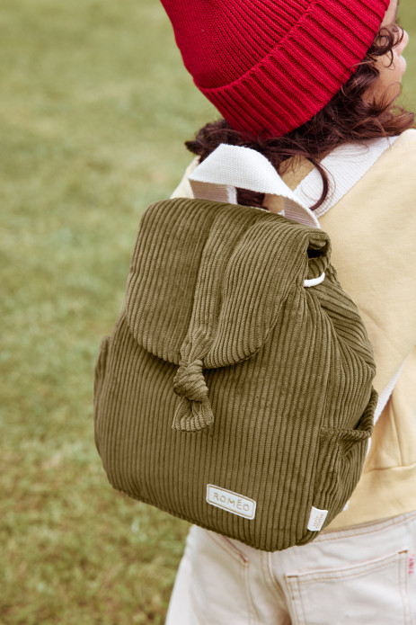 mochila personalizable en terciopelo