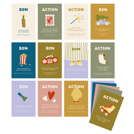 Bonitas tarjetas de actividades para el calendario de Adviento personalizado