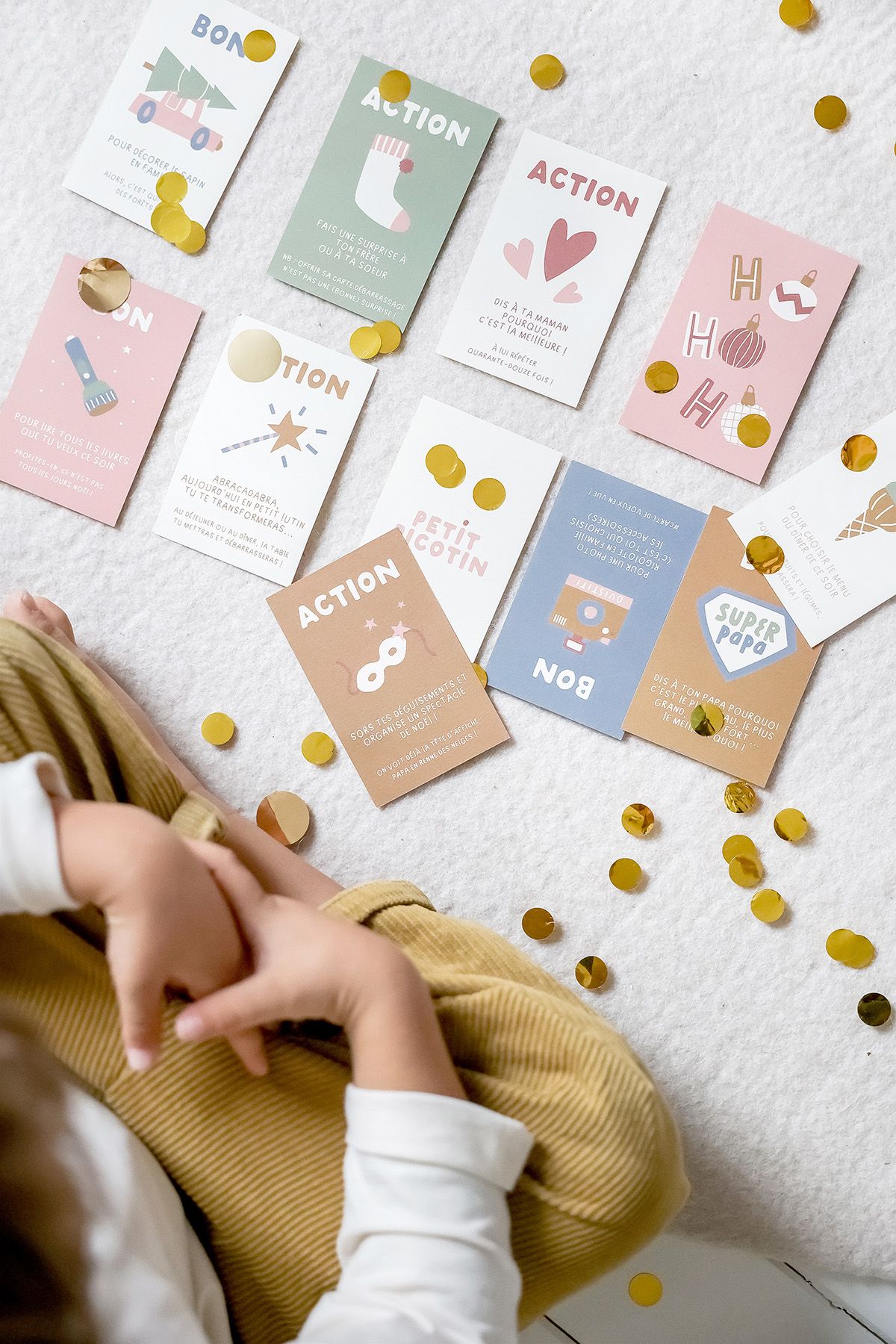 Bonitas tarjetas de actividades para el calendario de Adviento personalizado