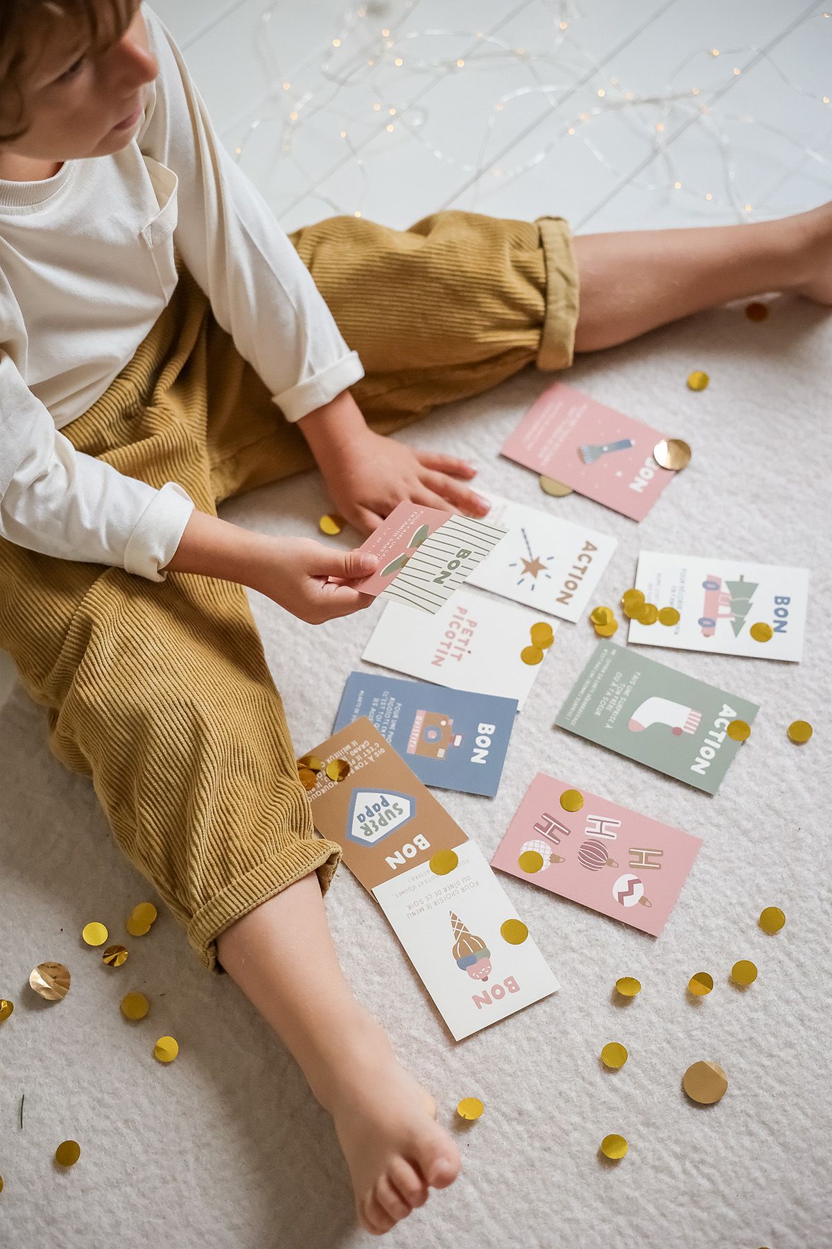 Bonitas tarjetas de actividades para el calendario de Adviento personalizado