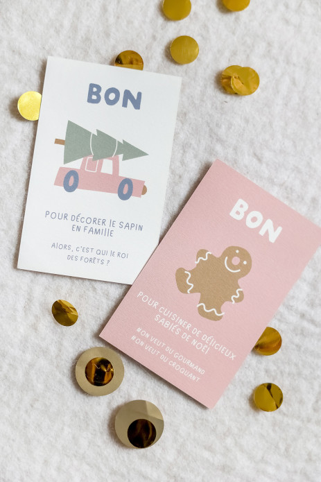 Bonitas tarjetas de actividades para el calendario de Adviento personalizado