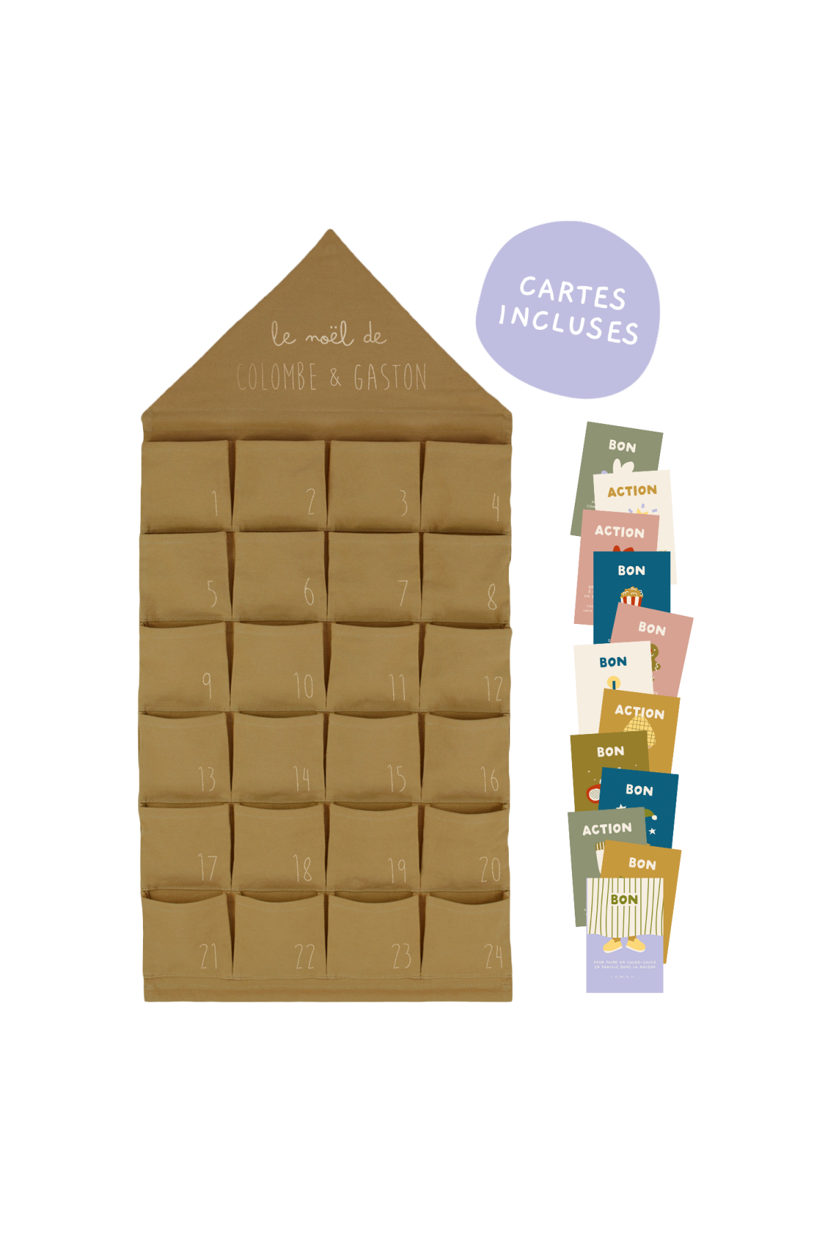 calendario de adviento de tela personalizado para toda la familia