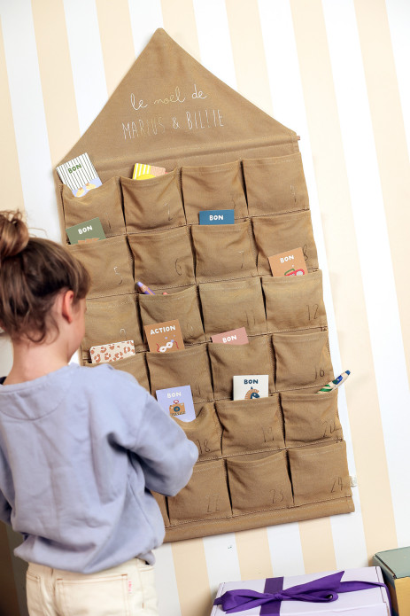 calendario de adviento de tela personalizado para toda la familia